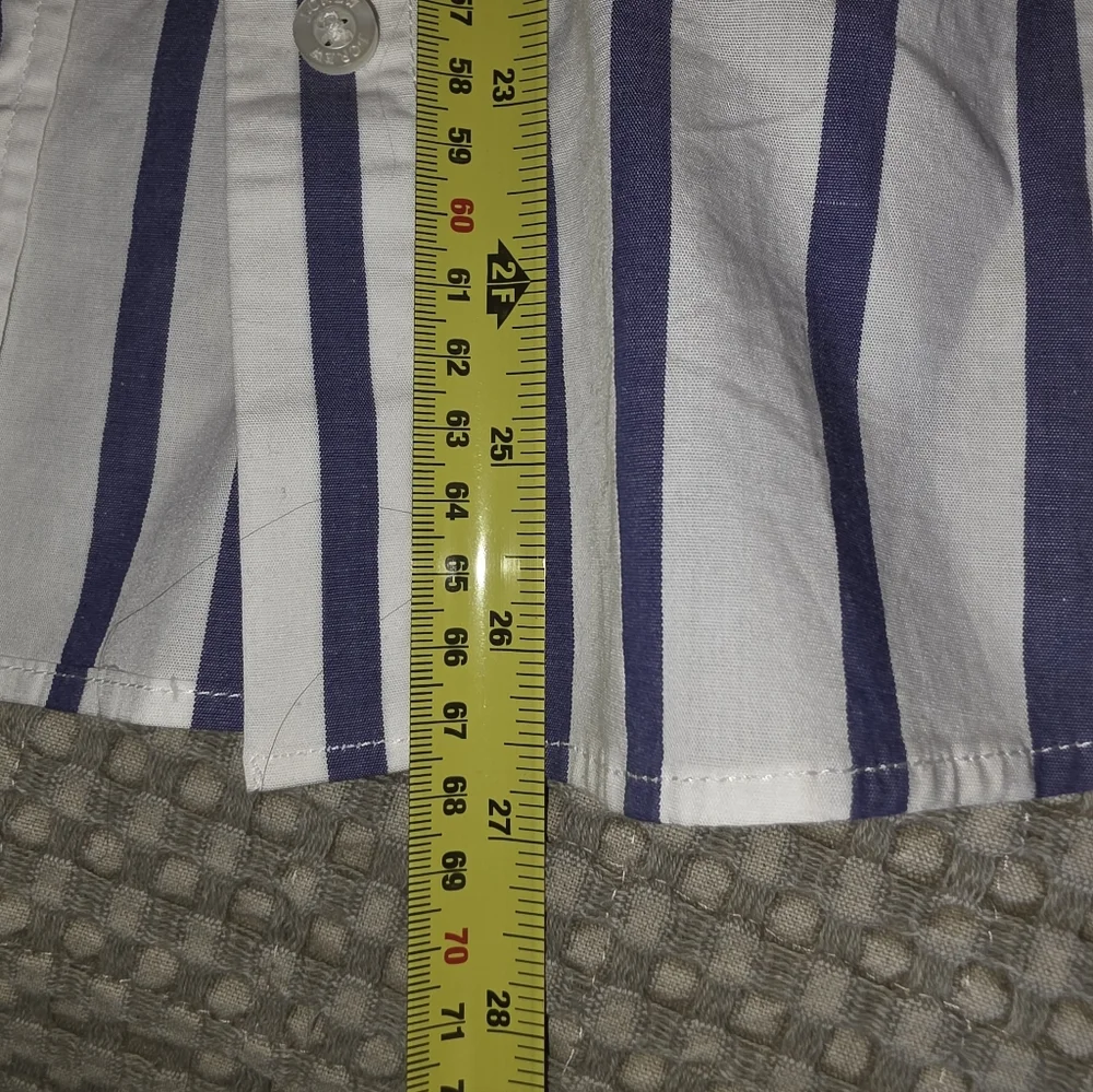 J Crew Shirt Womens Small Button Up Blue White Cotton Stripe Casual Size Small
